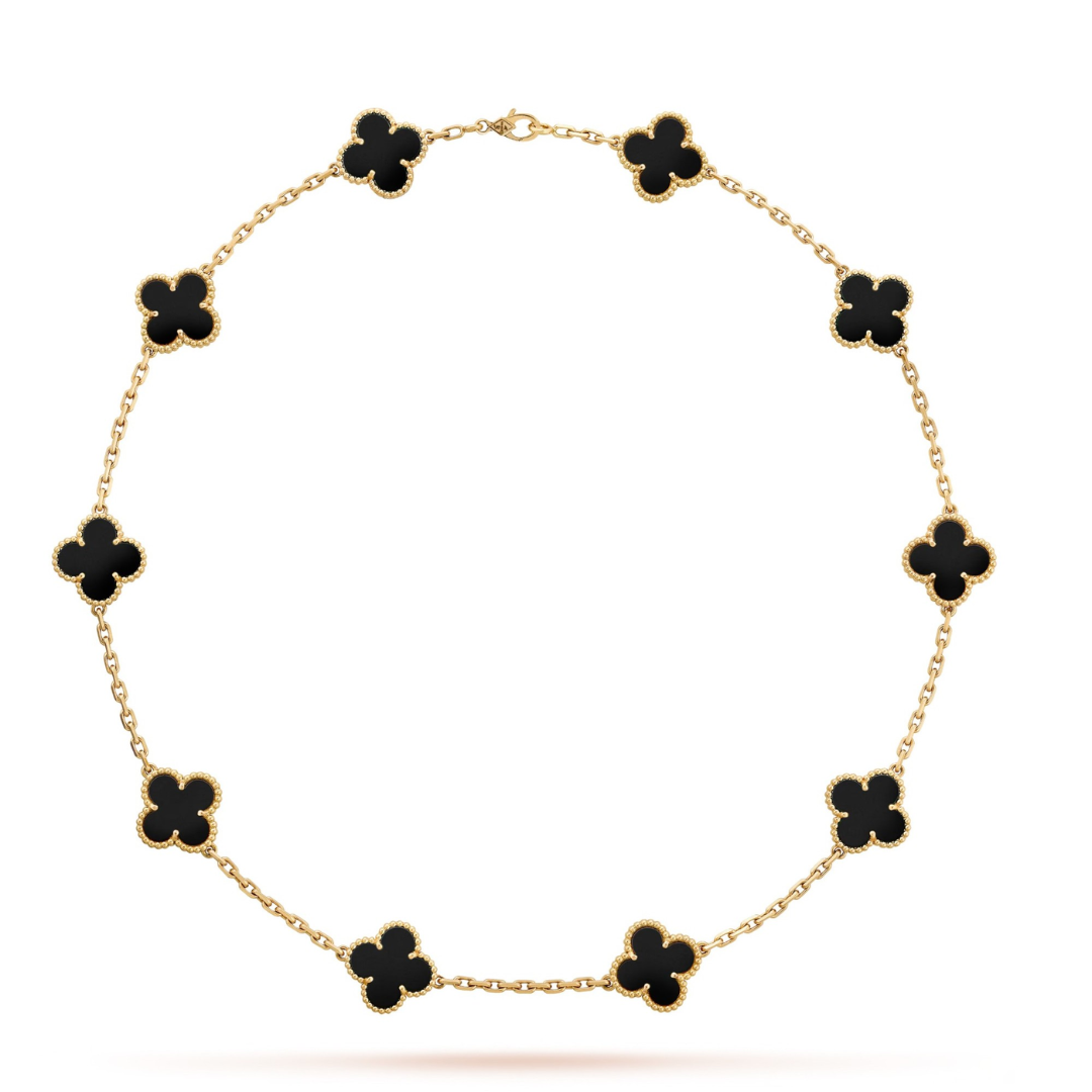 KIT 2 EN 1 VAN CLEEF RODINADO – GARGANTILLA + PULSERA TRÉBOL