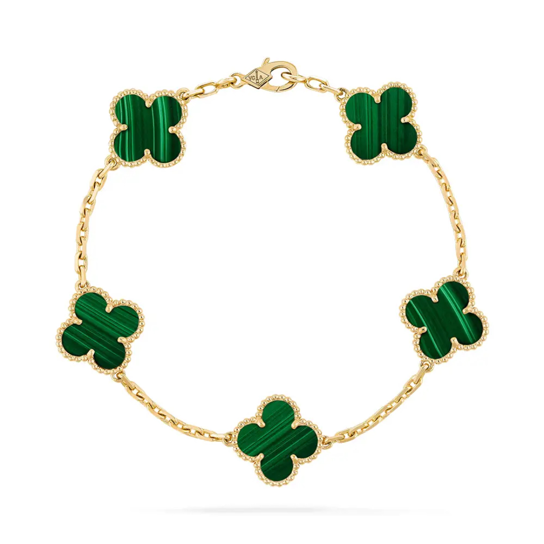 KIT 2 EN 1 VAN CLEEF RODINADO – GARGANTILLA + PULSERA TRÉBOL