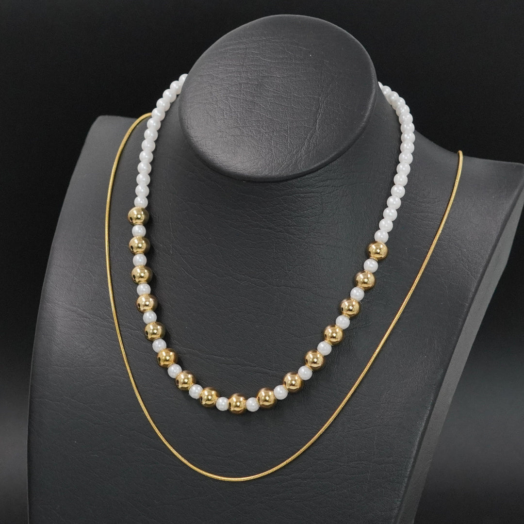 COMBO COLLAR PERLAS+CADENA BALIN