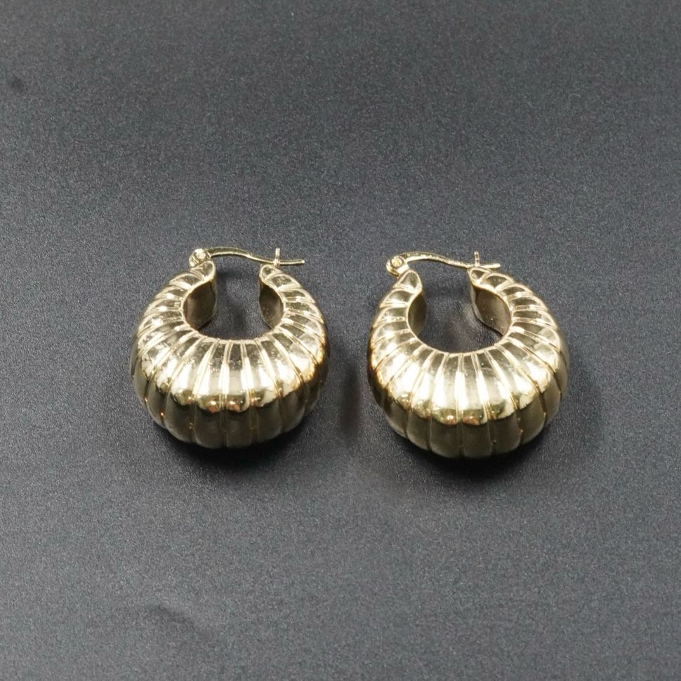Arete Candonga Caracol Banhada a Oro