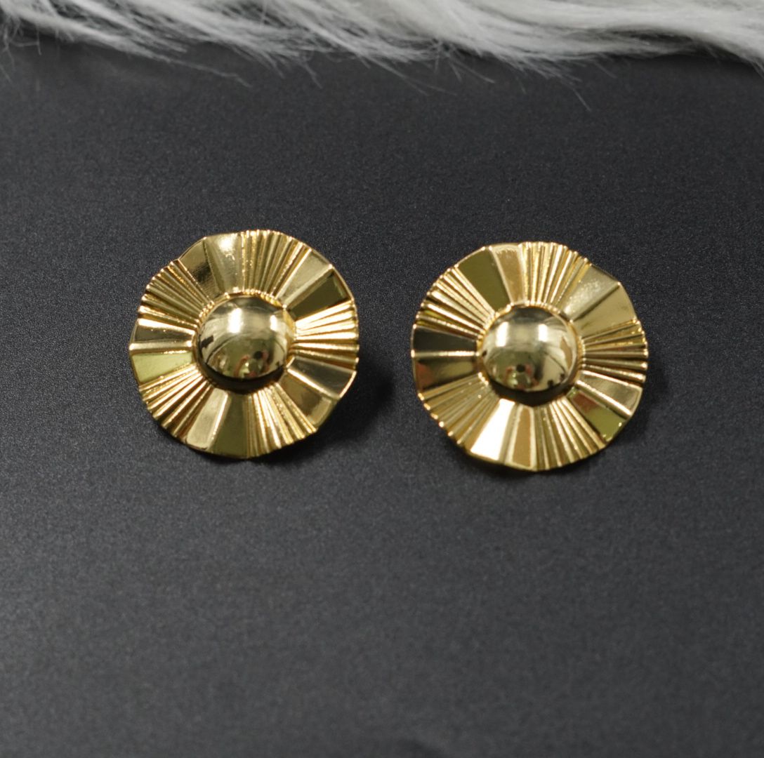 Arete Rodio Circular Flor Dorado