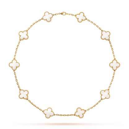 KIT 2 EN 1 VAN CLEEF RODINADO – GARGANTILLA + PULSERA TRÉBOL