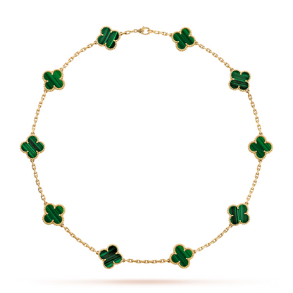 KIT 2 EN 1 VAN CLEEF RODINADO – GARGANTILLA + PULSERA TRÉBOL
