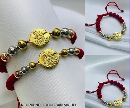 Pulsera Medallas Tres Oros
