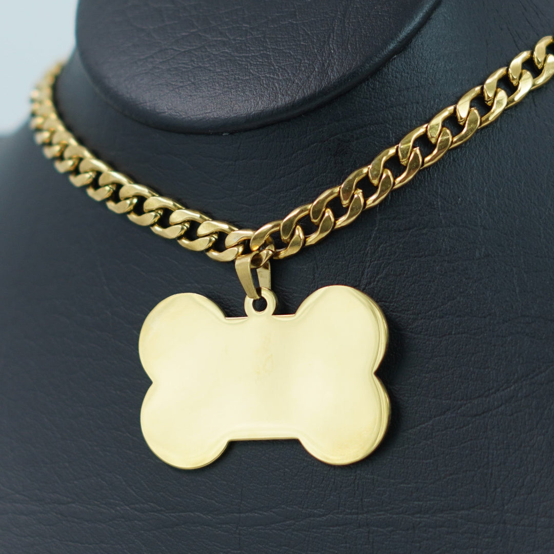 COMBO CADENA+DIJE PLACA PARA PERRO