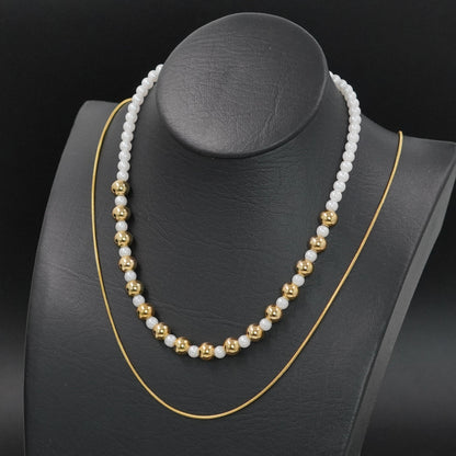 COMBO COLLAR PERLAS+CADENA BALIN
