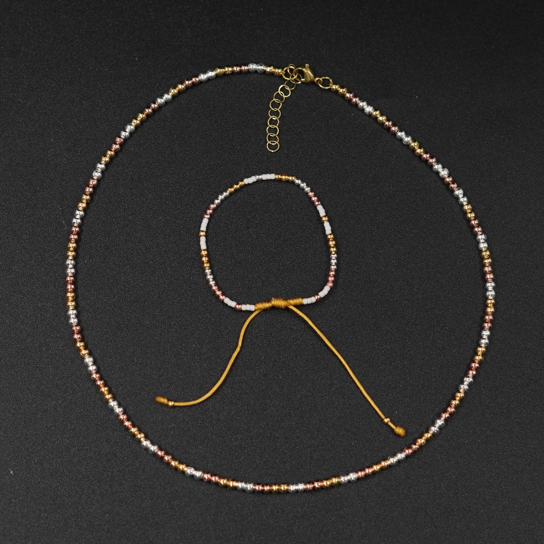 COMBO COLLAR+PULSERA 3 OROS