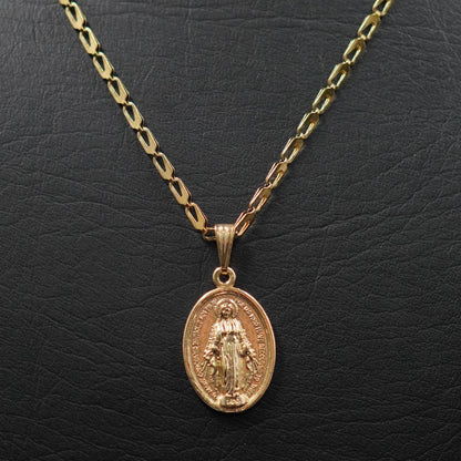 COMBO CADENA+DIJE VIRGEN MILAGROSA DORADO