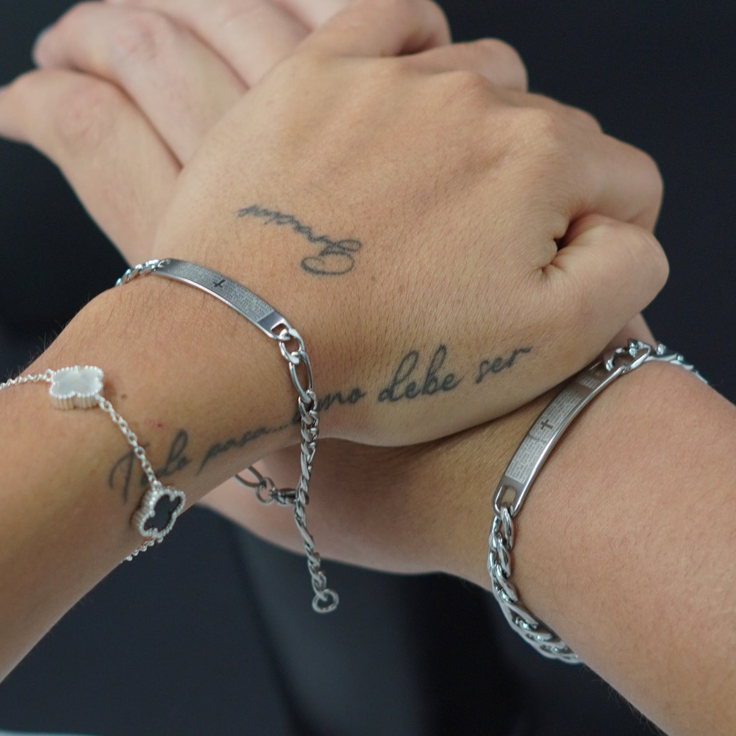 Pulsera Pareja Padre Nuestro - Plata