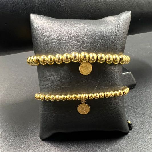 COMBO PULSERA BALIN DORADO+DIJE SAN MIGUEL