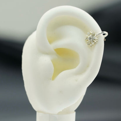 Earcuff Flor Piedras - Oro/Plata