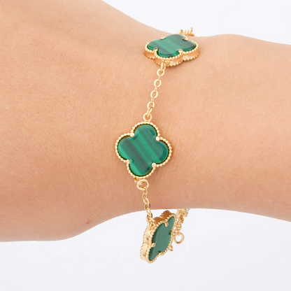 KIT 2 EN 1 VAN CLEEF RODINADO – GARGANTILLA + PULSERA TRÉBOL