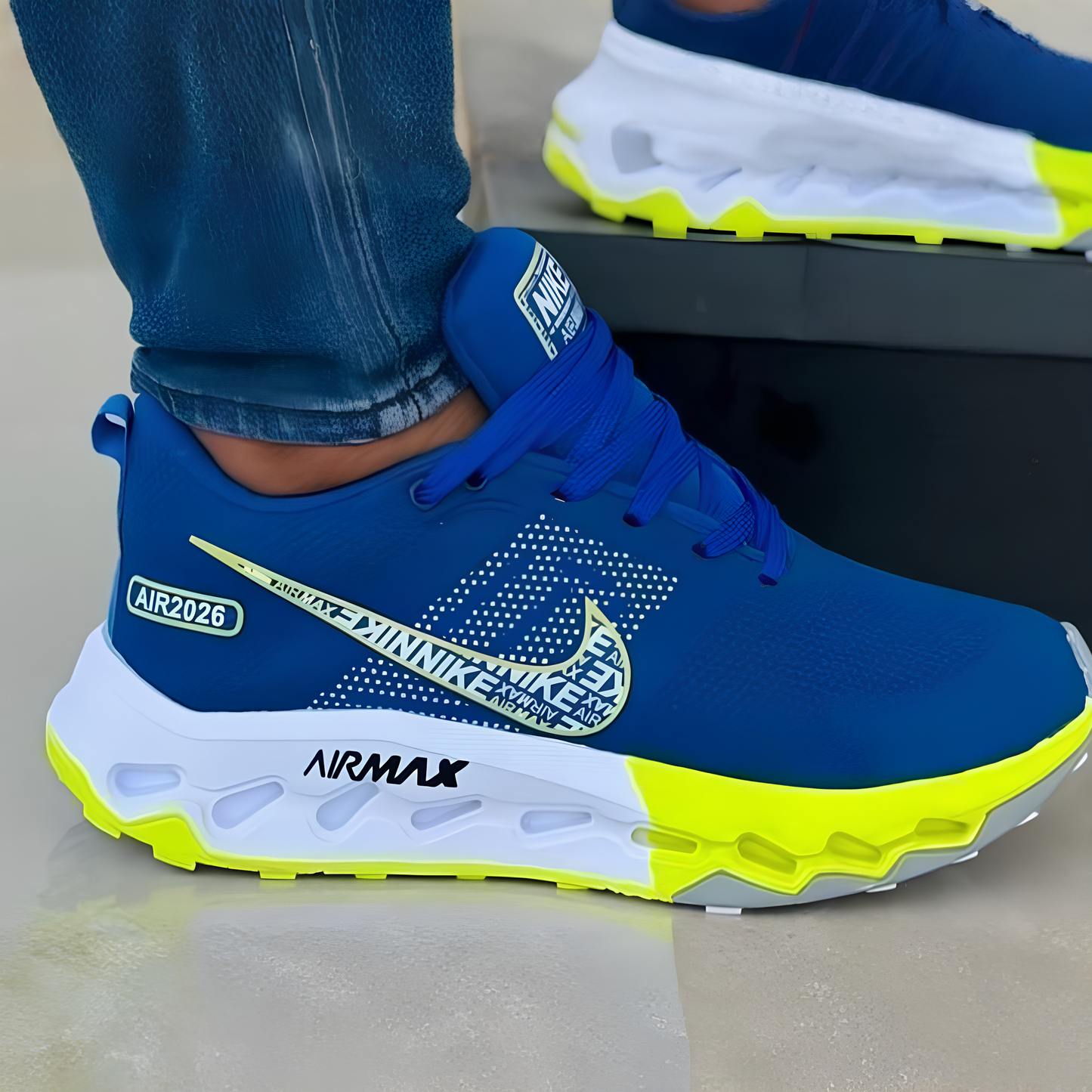 Tenis NK Air Azul Amarillo | Caballero
