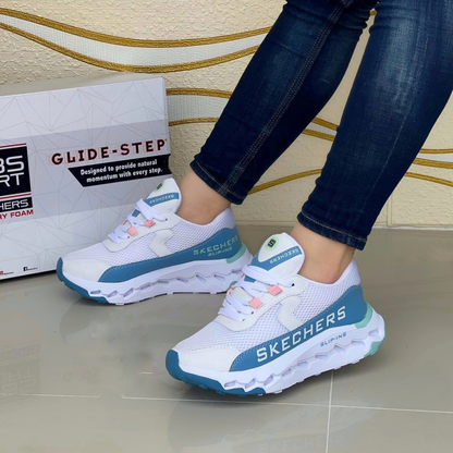 Tenis Skechers Mt Blanco Azul | Dama