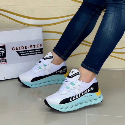 Tenis Skechers Mt Blanco Negro | Dama