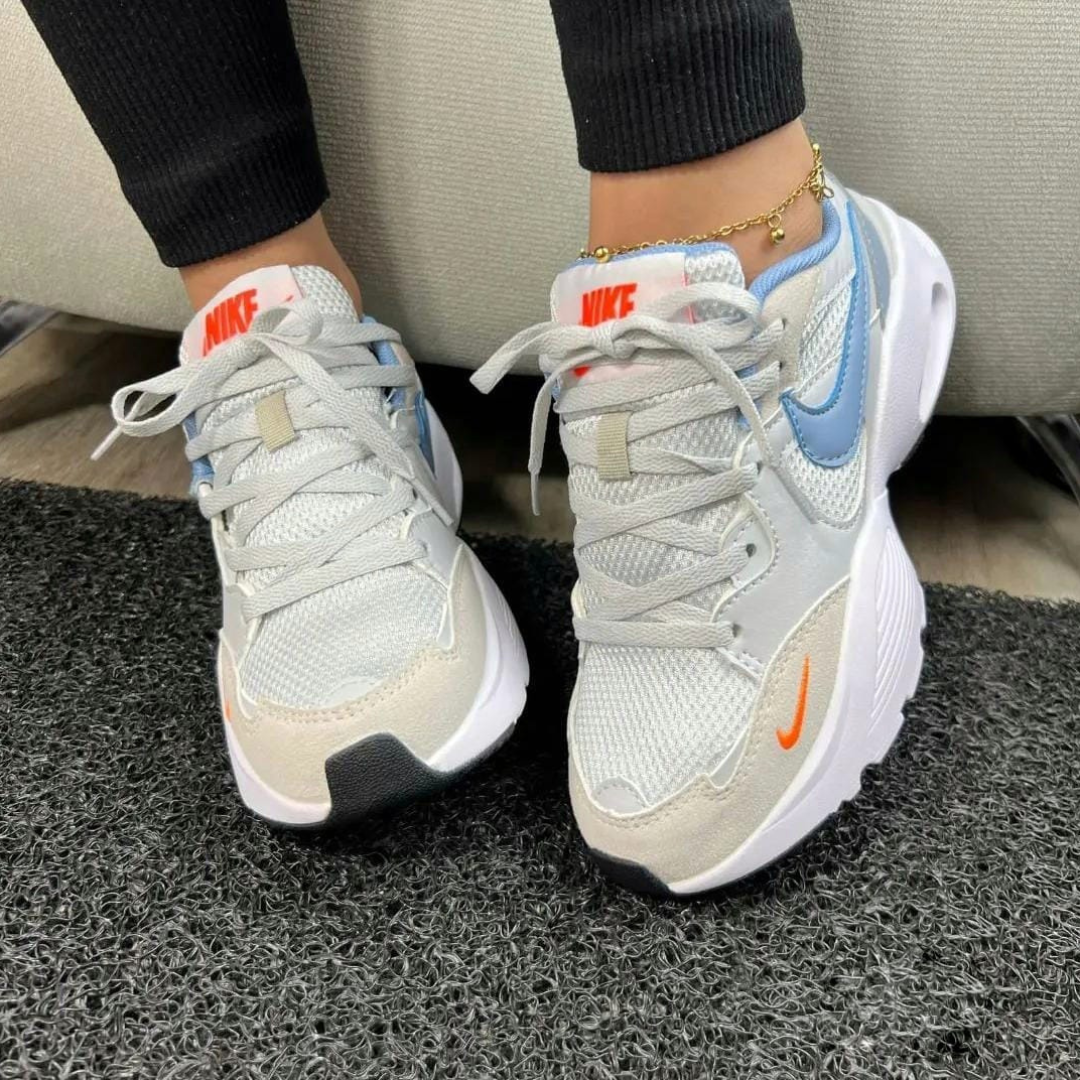 Tenis NK Valvula Mt Gris Azul Naranja | Dama