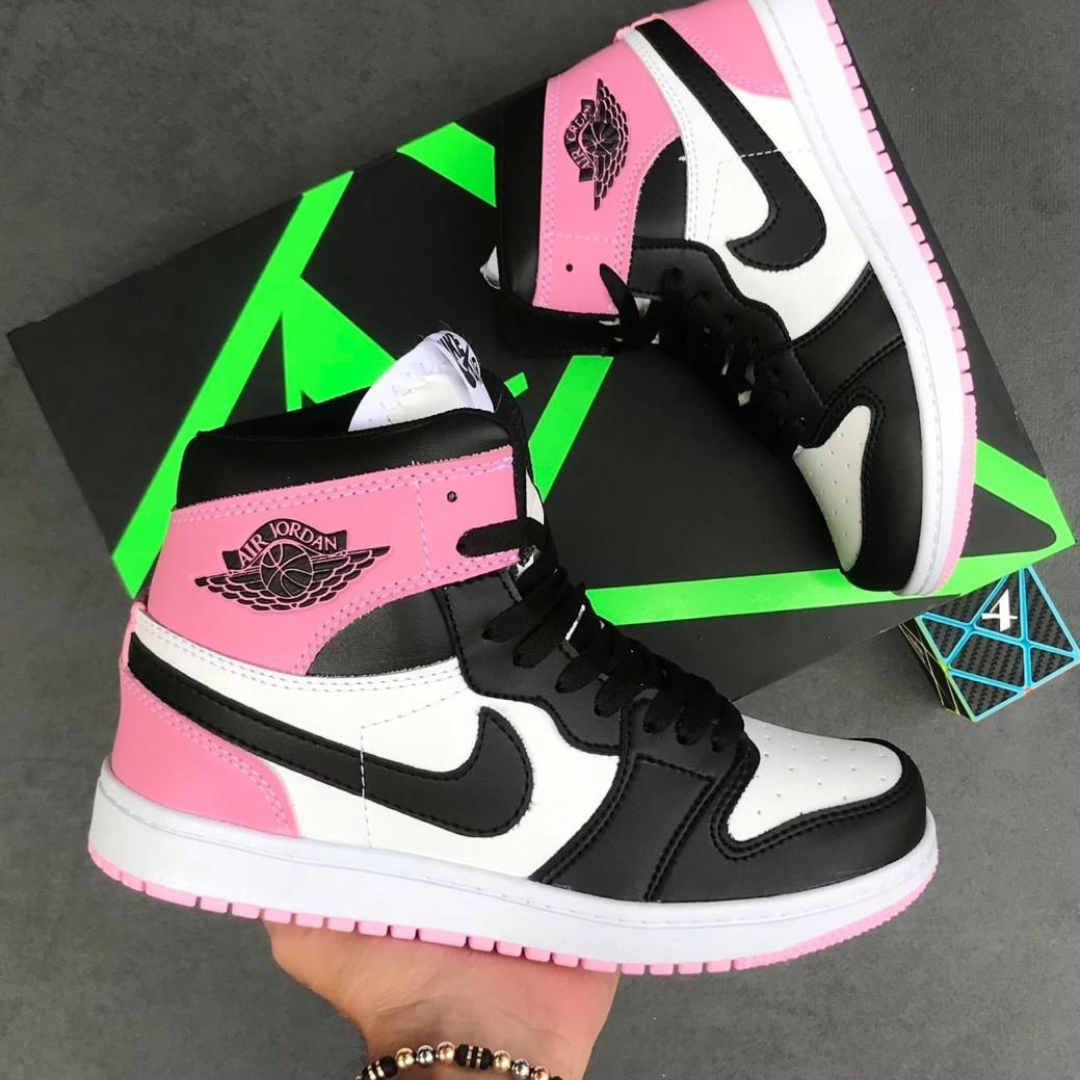 Botas NK Retro 1 Rosado Negro | Dama