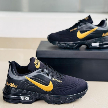 Tenis NK Air Max Valvula Negro Dorado | Caballero