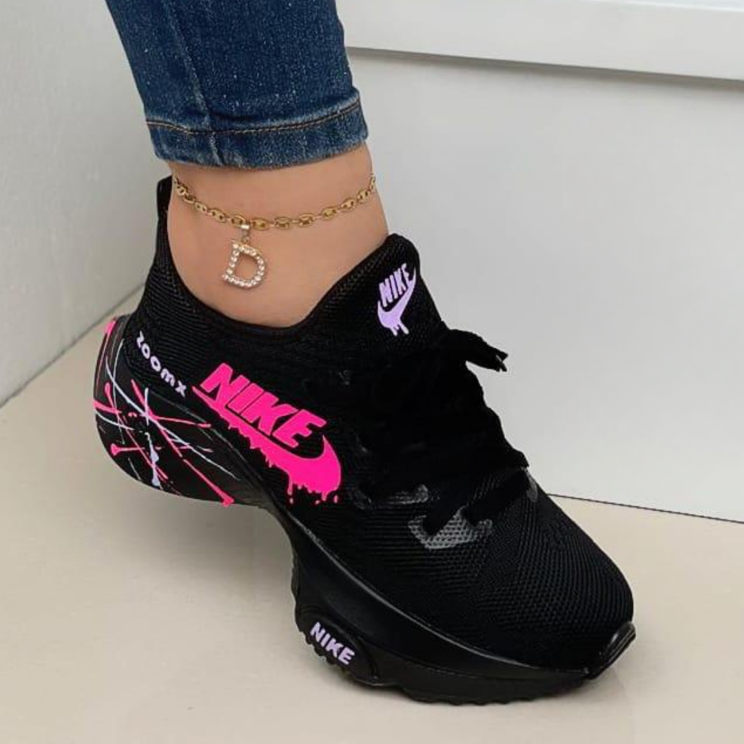 Tenis NK Estilo Media Negro Rosa Lila | Dama