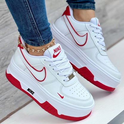 Tenis NK Doble Suela Blanco Rojo | Dama