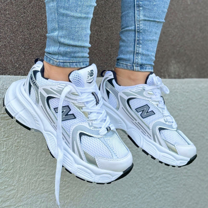 Tenis NB Burbuja Blanco Gris | Dama
