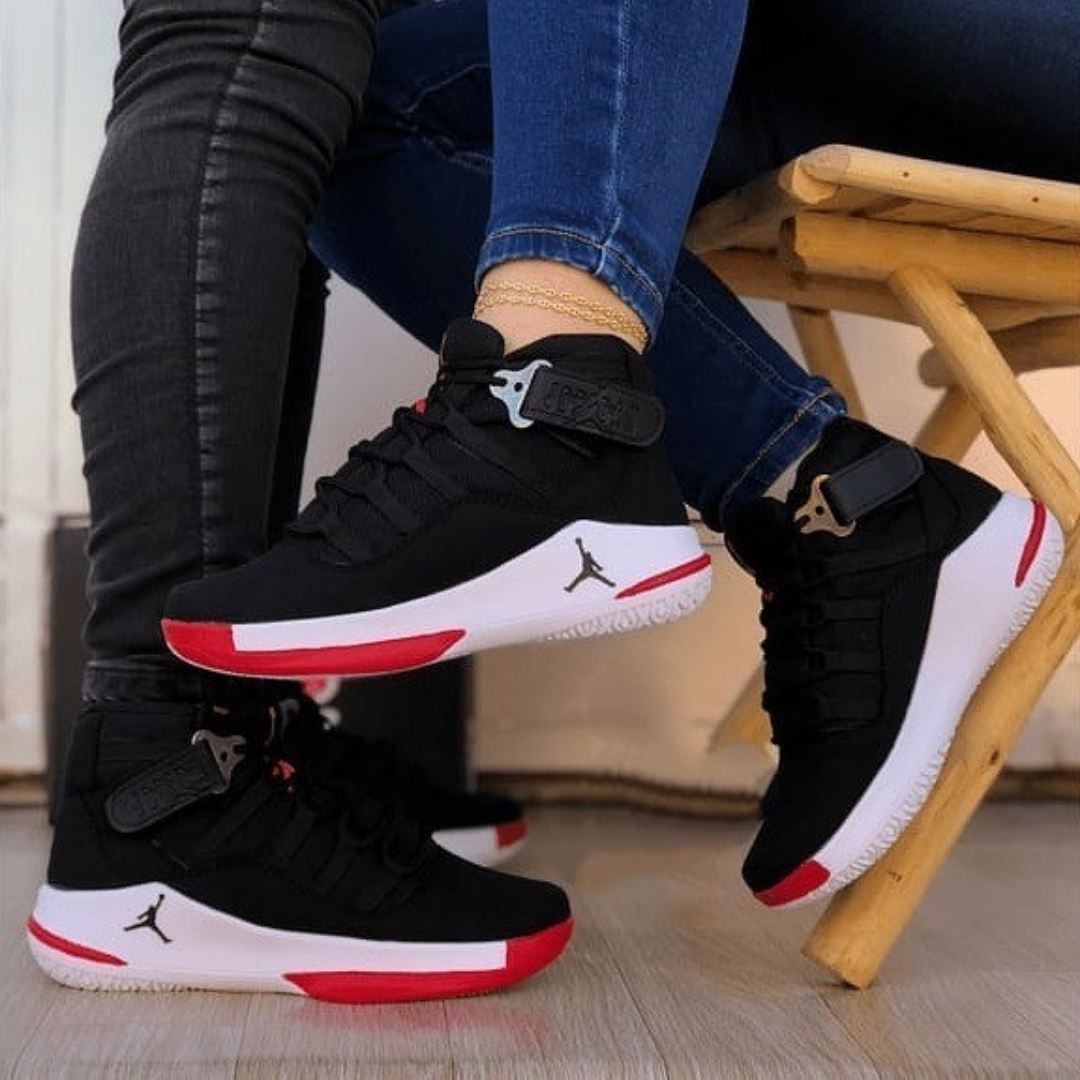 Tenis NK Botin Jordan Negro Rojo | Unisex