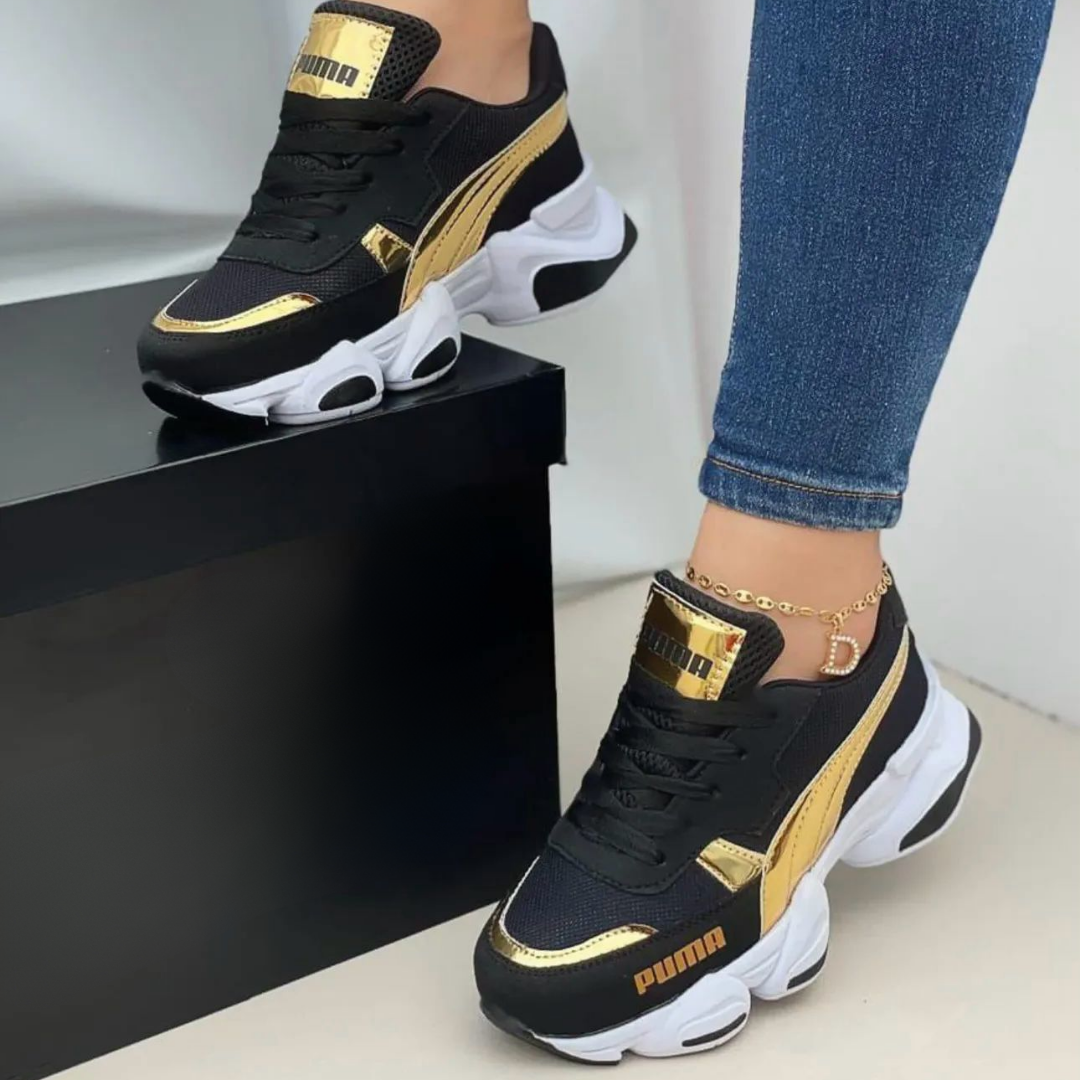 Tenis PM Fashion 2.0 Negro Dorado | Dama